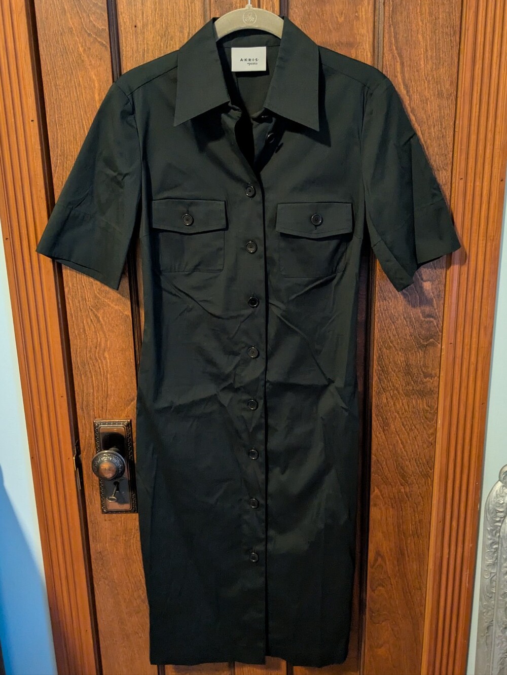 Akris Punto Black Short-Sleeve Shirt Dress